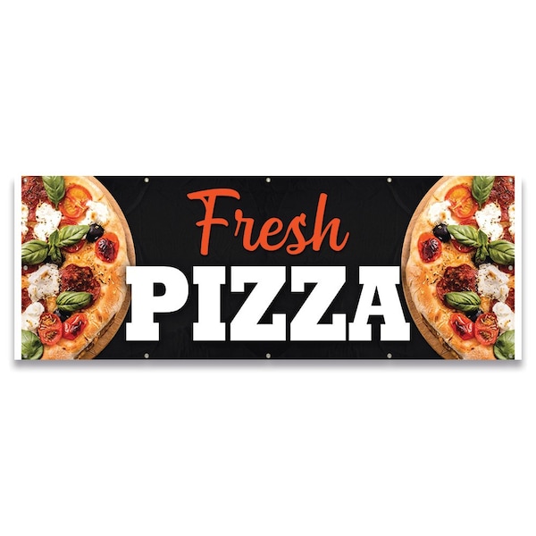 Signmission Fresh Pizza Banner Concession Stand Food Truck Single Sided B-120-30065 - main
